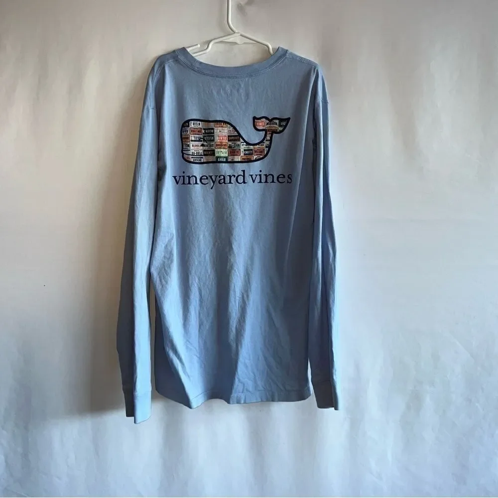 Vineyard Vines Blue Long Sleeve Whale T-Shirt